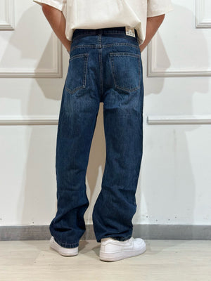 Jeans baggy fit regular blu scuro - vista laterale
