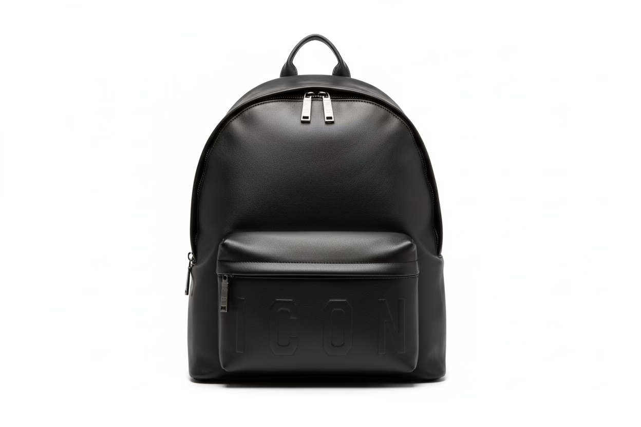 Icon- Zaino in ecopelle con Logo in Rilievo