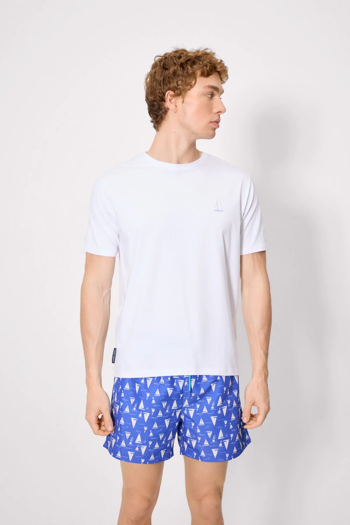 Maglietta basic a maniche corte Rough Waters, bianca