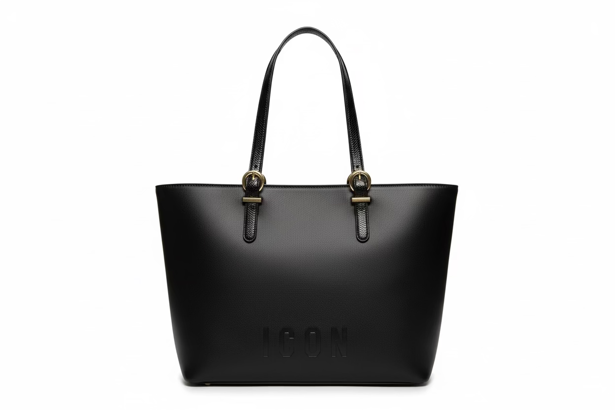 Borsa Icon con Logo in rilievo