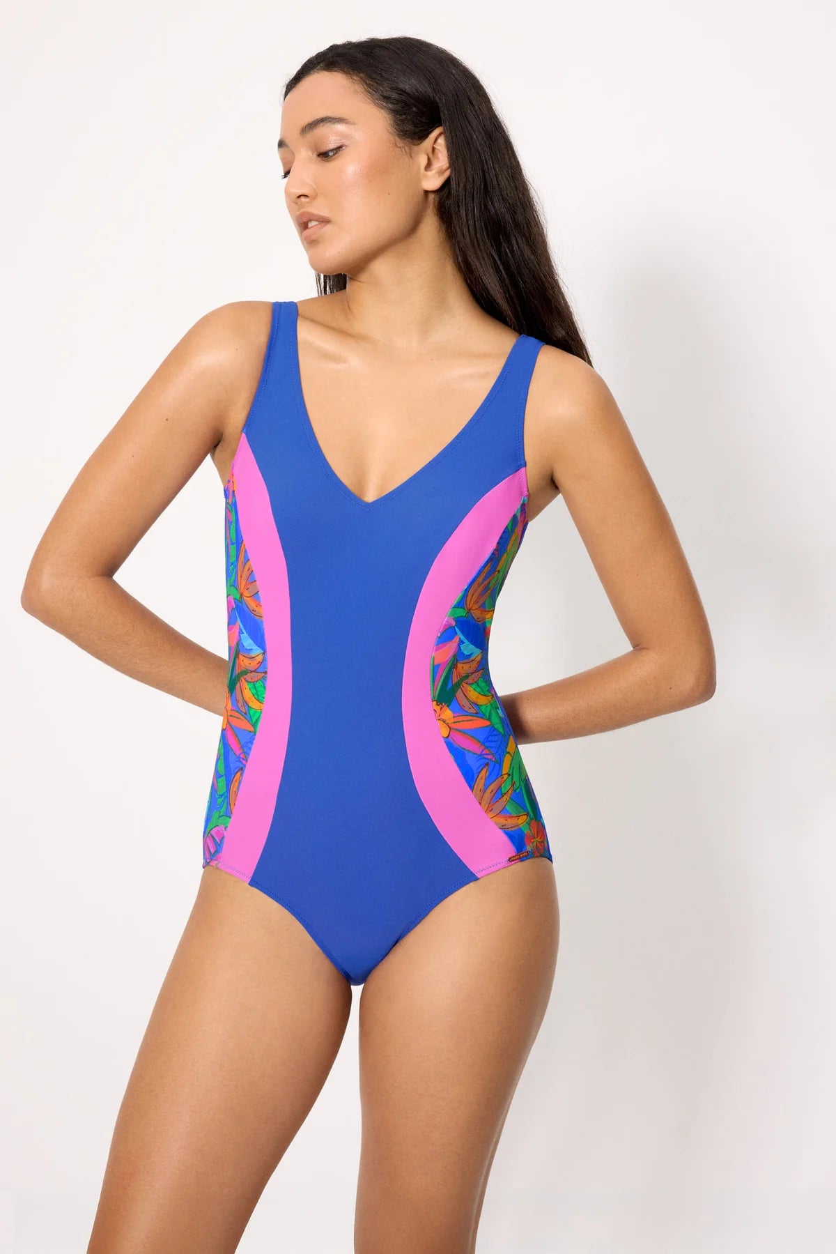 Costume da bagno snellente con stampa tropicale
