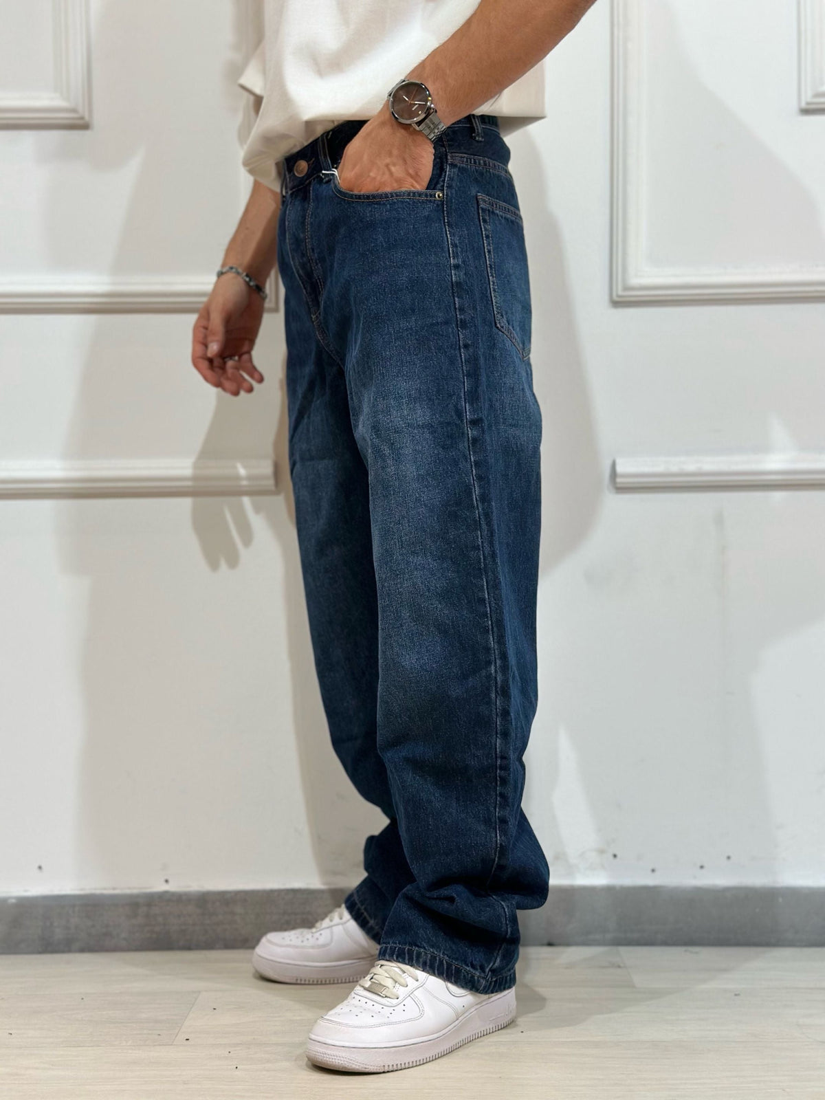 Jeans baggy fit regular blu scuro - vista posteriore