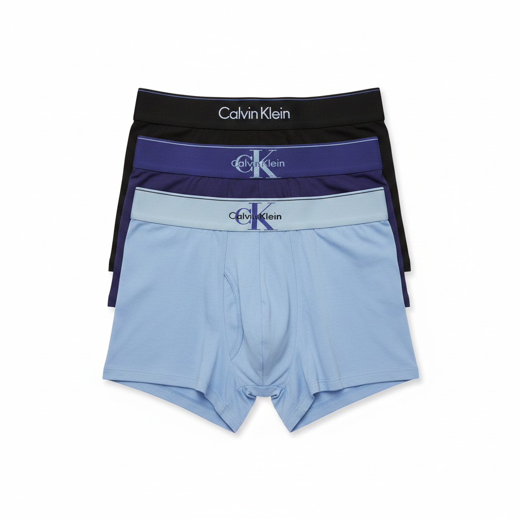 Calvin Klein 3-Pack Boxer Brief Uomo – Nero / Blu Navy / Azzurro