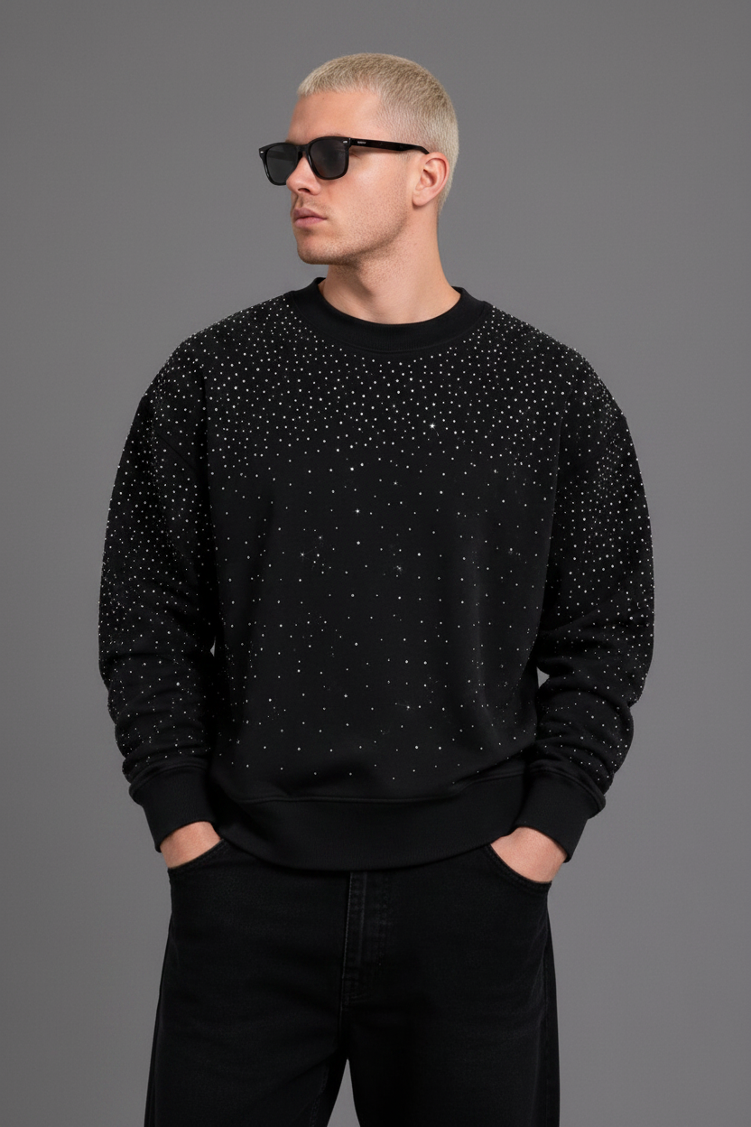Maglia con Strass e Applicazioni Gioiello